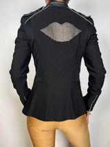 Chaqueta Viscosa Y Cuero