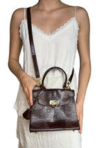 Bandolera Cuero Croco