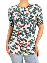 Polera Celeste Flores