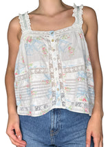 Blusa Blanca Floreada