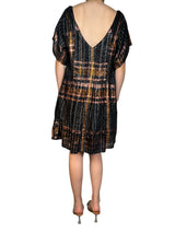 Vestido Fibras Metalizadas Bronce