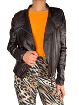 Chaqueta de Cuero Café