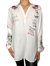 Blusa Blanca Flowers