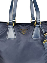 Cartera Azul Marino Tessuto