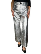 Pantalón Recto Plateado