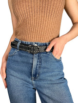 Cinturón Cuero Tachas