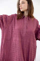 Vestido Camisero Recogido Algodón