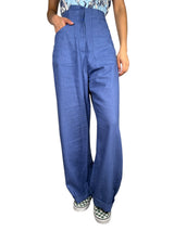 Pantalón Azul Lino