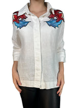 Blusa Lino Bordada