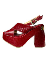 Sandalias Cuero Rojo
