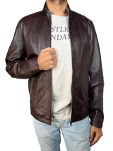 Chaqueta Cuero Café