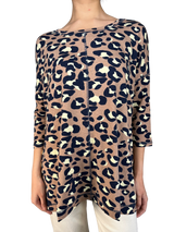Polera Animal Print Manga Larga
