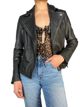 Chaqueta Cuero Negro