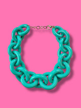 Collar Eslabón Verde Agua