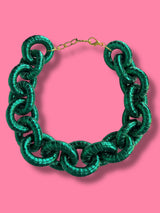 Collar Eslabón Verde Metallic