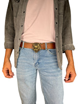 Cinturón Feline Buckle Calfskin Leather