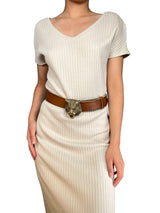 Cinturón Feline Buckle Calfskin Leather