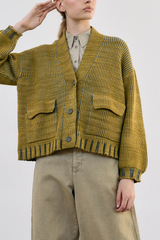 Cárdigan Hand-Dyed Lana Merino - Mix Ocre