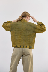 Cárdigan Hand-Dyed Lana Merino - Mix Ocre