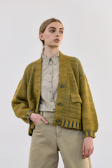 Cárdigan Hand-Dyed Lana Merino - Mix Ocre