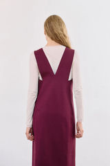 Vestido Escote V - Vino