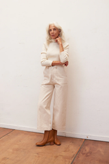 Jeans Rectos Utilitarios Denim Reciclado - Crudo