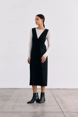 Vestido Escote V - Ónix