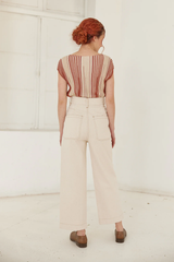 Jeans Rectos Utilitarios Denim Reciclado - Crudo