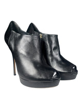 Botines Taco Peep Toe Cuero