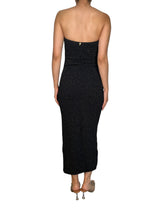 Vestido Strapless Fibras Metalizadas