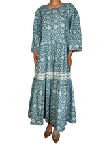 Vestido Maxi Suma Print Blue Ikat