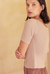 Polera Tejida Rib Abotonada Algodón Pima