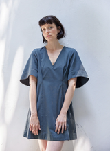 Vestido Corto Manga Amplia Algodón