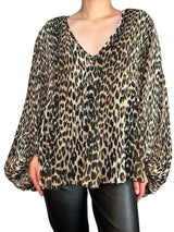 Blusa Animal Print Plisada