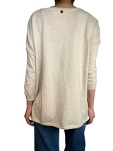 Sweater Beige Fibras Metalizadas