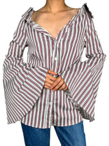 Blusa Rayas Burdeo