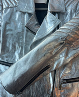 Chaqueta Cuero Plateada