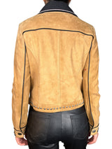 Chaqueta Cuero Bordada