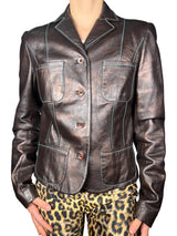 Chaqueta Metalizada Cuero