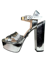 Sandalias Cuero Plateadas