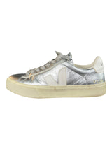 Zapatillas Cuero Plateado