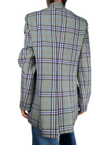 Blazer Plaid Morado/Azul