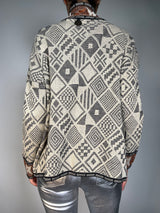 Sweater Abierto Fibras Metalizadas