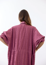 Vestido Camisero Recogido Algodón