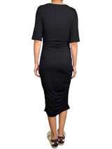 Vestido Midi Con Cuello Redondo