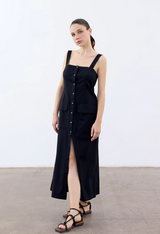 Vestido Largo Abotonado Algodón