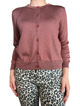 Sweater Burdeo Fibras Metalizadas