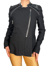 Chaqueta Viscosa Y Cuero