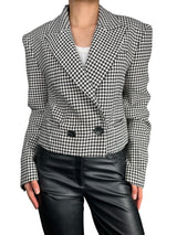 Blazer Crop Pied de Poule