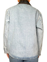 Chaqueta Denim Cuello cuero de Cordero